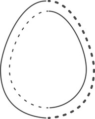 Simple drawing of oval. Dotted line.