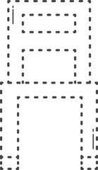 Classroom accessory. Dotted line of chair.