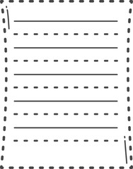Classroom accessory. Dotted line of worksheet.