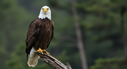 Majestic Bald Eagle Perched Wildlife Bird Nature Outdoors