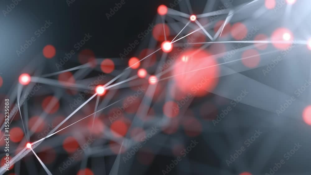 Poster abstract digital background with glowing particles and connection lines for technology themes