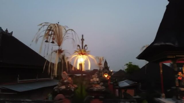 Serene Evening at a Balinese Temple