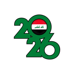 2026 banner with Iraq flag inside.