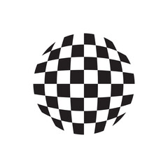 Race flag design round sphere concepts icon template. Speed flag simple design illustration vector
