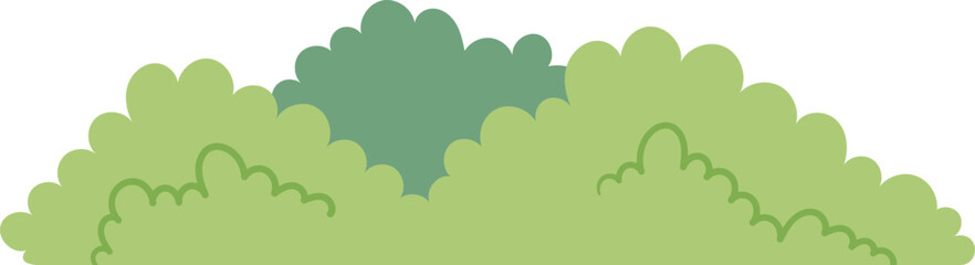 Light green bush with curved lines illustration