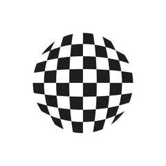 Race flag design round sphere concepts icon template. Speed flag simple design illustration vector