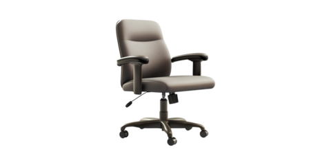 Ergonomic Office Chair With Adjustable Features. Comfort And Productivity In Workspace Seating Isolated On Transparent Background