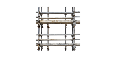 Scaffolding Structure. Construction And Safety Equipment For Building Projects Isolated On Transparent Background