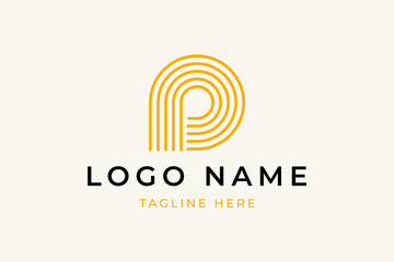 Letter P Line Art Logo vector image
