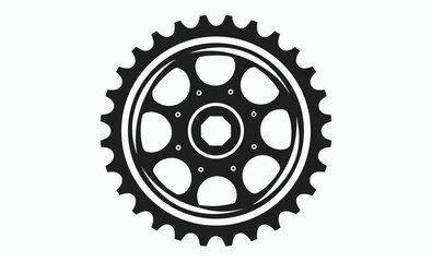 bicycle sprocket icon, bike cogwheel symbol, cycling gear illustration, gear mechanism graphic