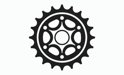 bicycle sprocket icon, bike cogwheel symbol, cycling gear illustration, gear mechanism graphic