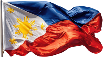 Philippines's National Flag : Capture the vibrancy of the Philippines' national flag as it billows majestically in the wind, a vivid symbol of national pride and freedom. Embodying history.