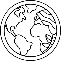 Eco Planet Minimalist Line Art Vector