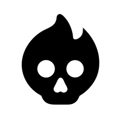Skull with fire icon vector illustration