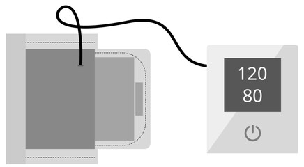 Blood pressure monitoring, vector illustration design, Medical equipment isolated on white background.