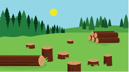 A meadow with cut down dervishes and stumps © Volodymyr