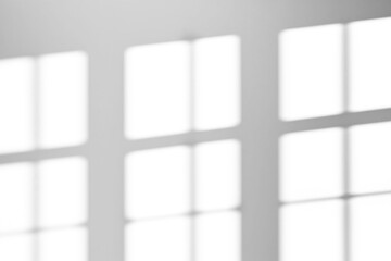 shadow overlay effects of realistic window shadow on a white wall with light blur on transparent background,Summer sunlight and dappled shadow overlay effect