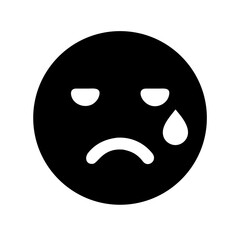 Sad face with tears icon vector illustration