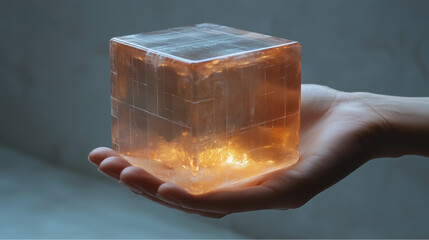 The concept of melting ice, warmth, and melting at human body temperature