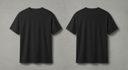 Black T-Shirts with Front and Back Views