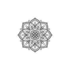 Circular pattern in the form of a mandala. Henna tatoo mandala. Mehndi style. Decorative pattern in oriental style. Coloring book page.