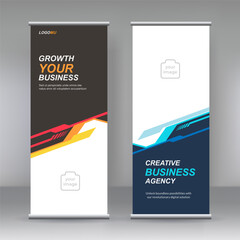 Business Roll Up Set. Banner Template,  j-flag, x-stand, x-banner, exhibition display, Standee Design. 
