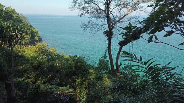 tropical island sea ocean view. holiday vacation seascape in Thailand.