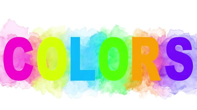 Colorful COLORS word on white background 