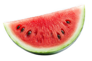 Juicy watermelon slice png image, fresh summer fruit, healthy food, watermelon seeds, red fruit, vector graphics, isolated on transparent background