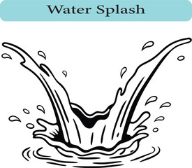 Dynamic Water Splash Illustration, Vector illustration.