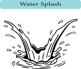 Dynamic Water Splash Illustration, Vector illustration.
