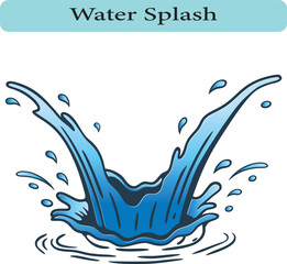 Dynamic Water Splash Illustration, Vector illustration.