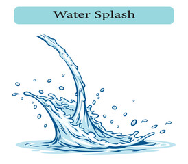 Dynamic Water Splash Illustration, Vector illustration.