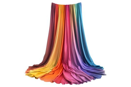 Rainbow Fabric Draped high quality realistic image