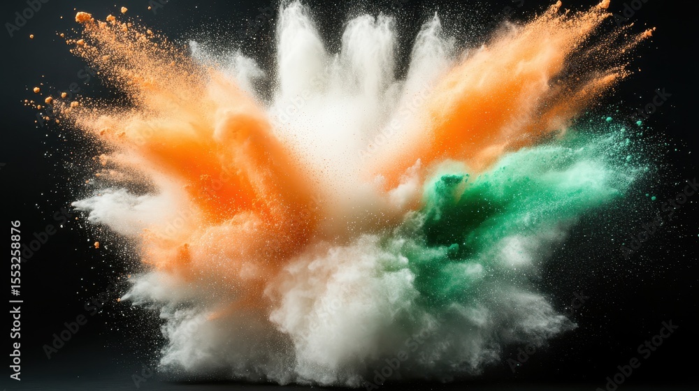 Poster a breathtaking explosion of colors creating a dynamic abstract image that conveys energy and passion