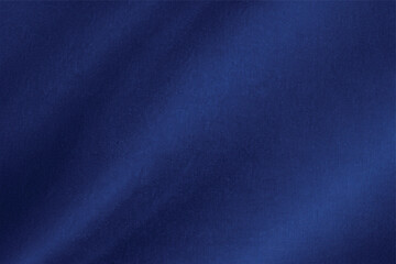 Dark blue, smooth satin fabric texture with a luxurious wave pattern for a soft, abstract background