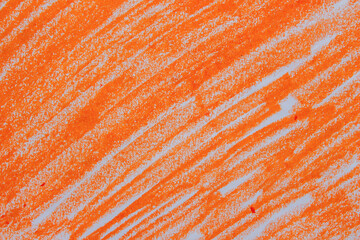 Orange oil pastel paint texture background, abstract design element