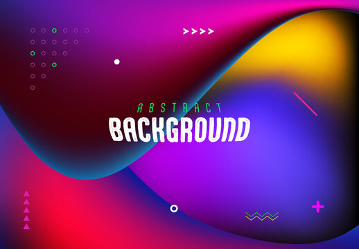 Colorful Liquid Abstract Background with Geometric Shapes