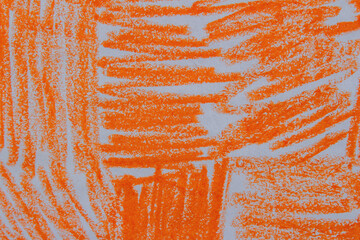 Orange oil pastel paint texture background, abstract design element