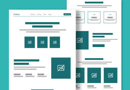 Product Landing Page Wireframe Design Layout