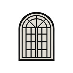 simple minimal window grill, stainless steel, door, house icon, set, logo design