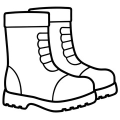 Outline Vector of Snow Boots