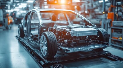 Electric Vehicle Technology: Engineer testing and refining electric car batteries for sustainable transportation.