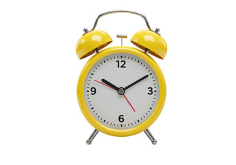 Isolated Classic Yellow Alarm Clock with Bells