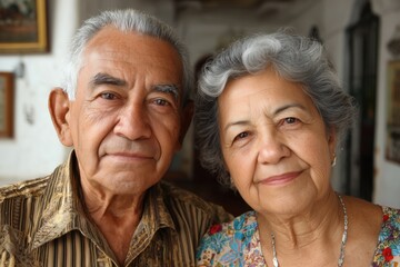 Portrait of an elderly Hispanic couple