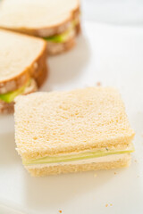Mini Cucumber Sandwiches with Cream Cheese Spread