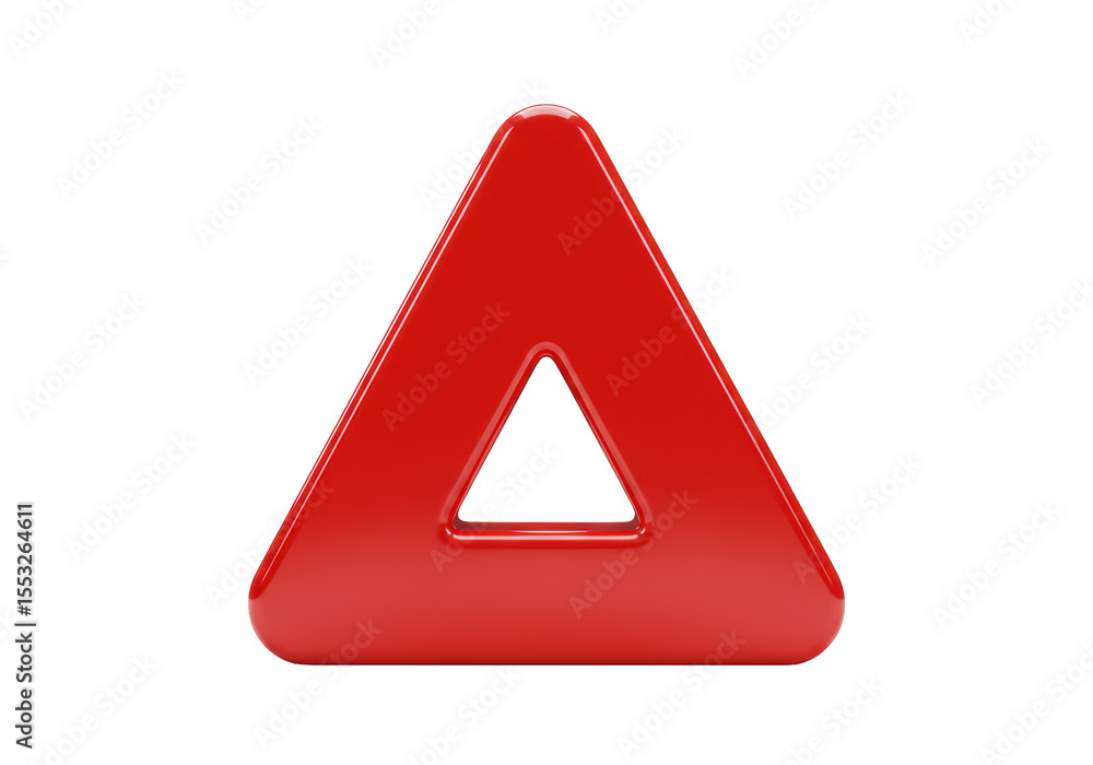 Poster isolated bold red triangle abstract shape