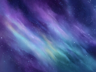 Celestial Sky with Abstract Aurora Waves