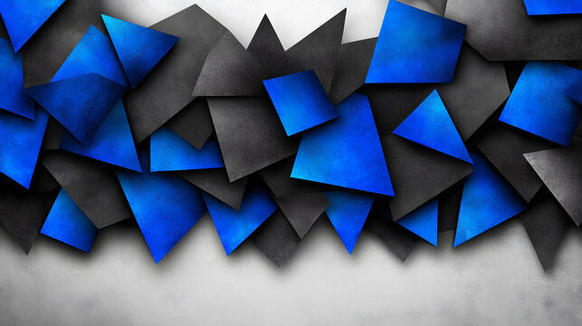Abstract blue background with geometric paper origami design and arrow symbols for business or wallpaper