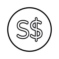Vector Icon of Singapore Dollar Currency Symbol (SGD)